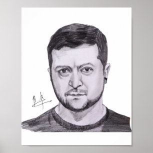 Póster con autógrafo de Zelensky