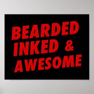 Póster Con barba, con tinta y asombroso