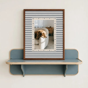 Póster con borde de corazón gris - Regalo de image