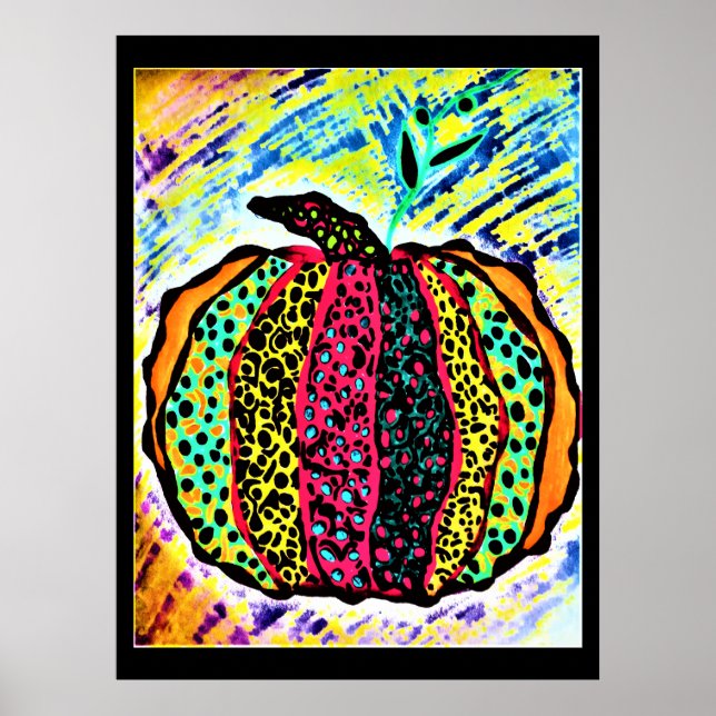 Póster con calabaza abstracta (Frente)
