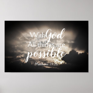 Póster Con Dios es posible que la Biblia Verse Poster