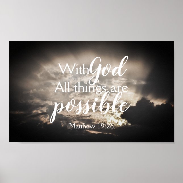 Póster Con Dios es posible que la Biblia Verse Poster (Frente)