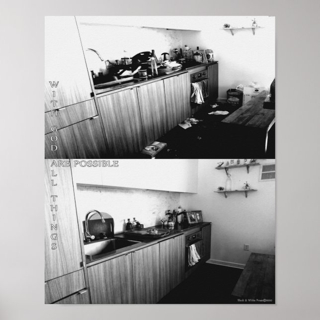 Póster Con Dios todas las cosas son posibles, antes y des (Frente)