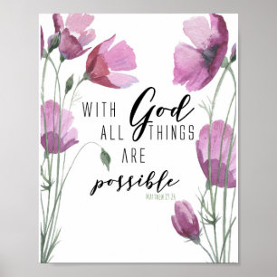 Póster Con Dios todas las cosas son posibles. Mateo 19:26