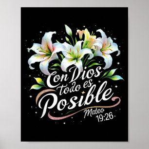Póster Con Dios Todo Es Posible Mateo 19_26 Regalo