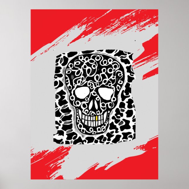 Póster con diseño de calavera (Frente)
