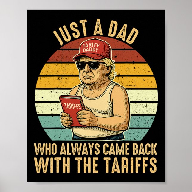 Póster Con el arancel gracioso Día del Padre Trump (Frente)