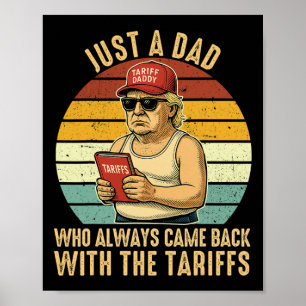 Póster Con el arancel gracioso Día del Padre Trump