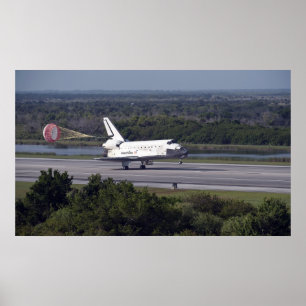 Póster Con el paracaídas freno desplegado