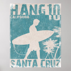 Poster con impresión para surfistas de Santa Cruz