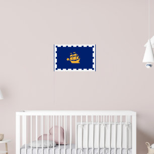 Póster con la bandera de la ciudad de Quebec, Cana