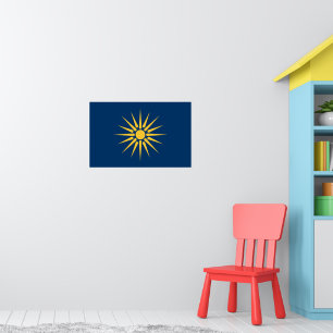 Póster con la bandera de Macedonia, Grecia