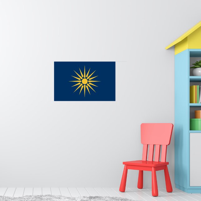 Póster con la bandera de Macedonia, Grecia (Guardería 1)