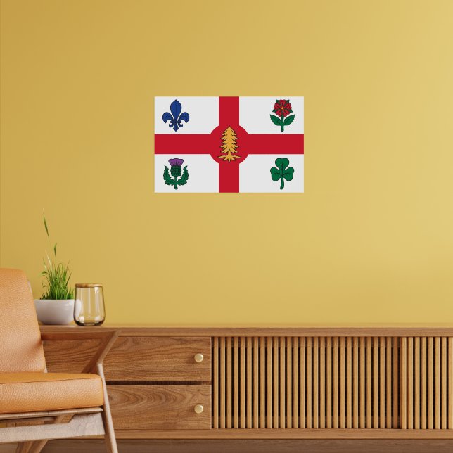 Póster con la bandera de Montreal, Canadá (Salón 2)