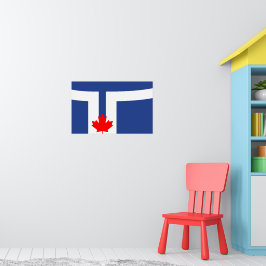 Póster con la bandera de Toronto, Canadá