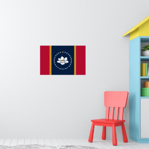 Póster con la bandera del estado de Mississippi, E