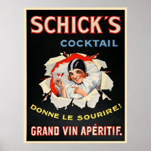 Poster con la impresión de la publicidad del vino