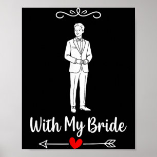 Póster Con la novia pareja boda luna de miel novio
