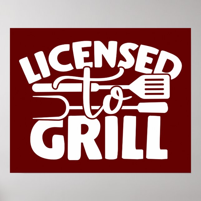 Póster Con Licencia Para Grill (Frente)