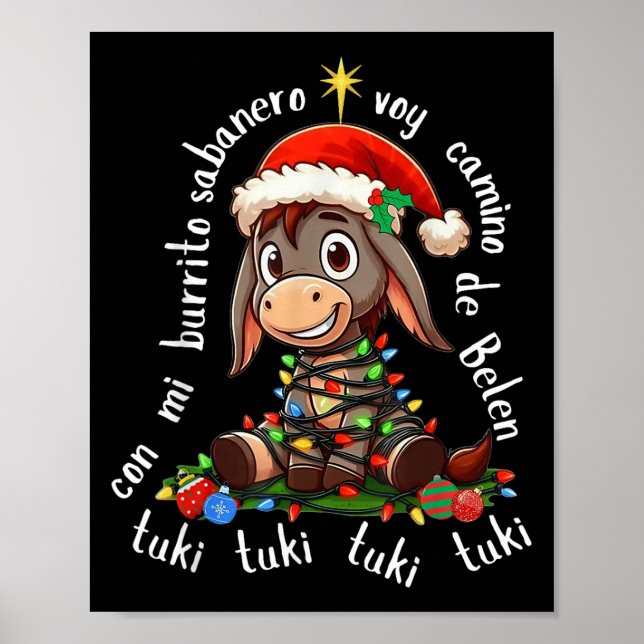 Póster Con Mi Burrito Sabanero Mexican Tuki Tuki Latino X (Frente)