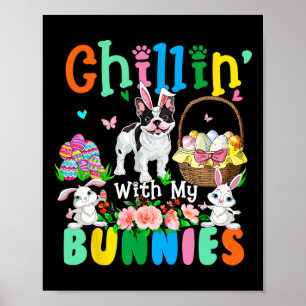 Póster Con mis conejitos Día de Pascua Bunnies Bulldog fr