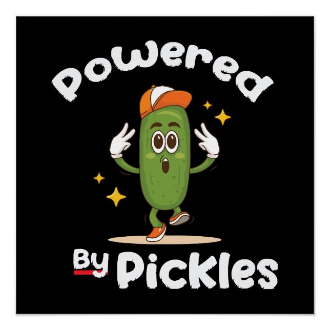 Póster Con Pickles De Poder Comida Pepino Divertido (Anverso)