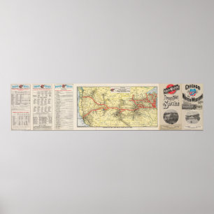 Póster Con servicio del tren de Chicago