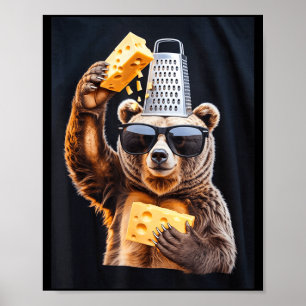 Póster Con Sombrero Rallador De Queso Oso Enojado