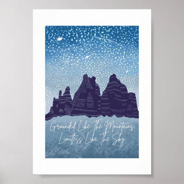 Póster Con tierra como la tarjeta de montaña para subir (Frente)