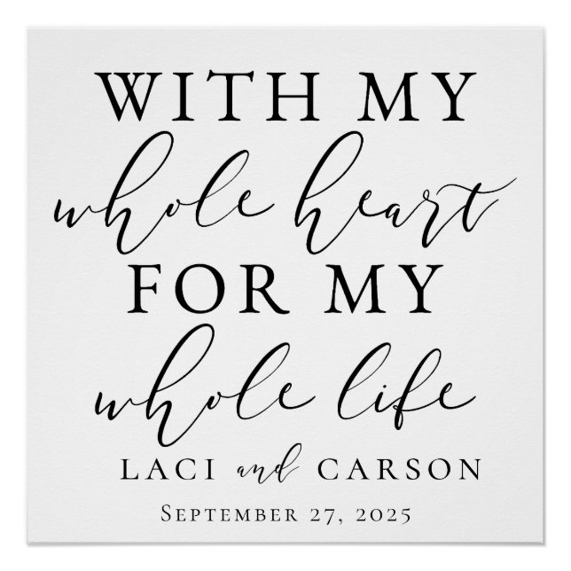 Póster Con todo mi tapiz de fondo Boda del corazón (Anverso)