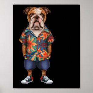 Póster Con Un Hawaiano Y Cortos