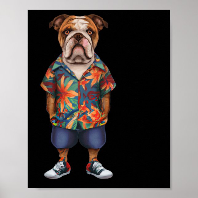 Póster Con Un Hawaiano Y Cortos (Frente)