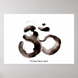 Póster con un motivo de Om (Aum) de mindfulness