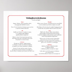 Póster Conceder los rezos para los diáconos en latino e