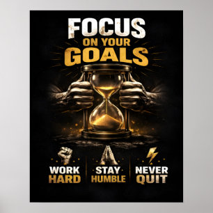 Póster Concéntrate En Tus Metas Citas Motivadoras Inspira