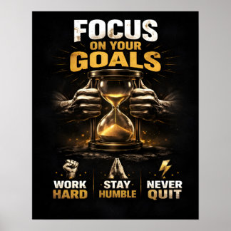 Póster Concéntrate En Tus Metas Citas Motivadoras Inspira
