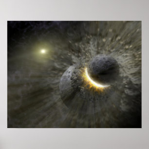 Póster Concepto de artista Colisión espacial en Vega