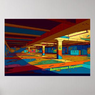 Póster Concepto de espacio limítrofe retro