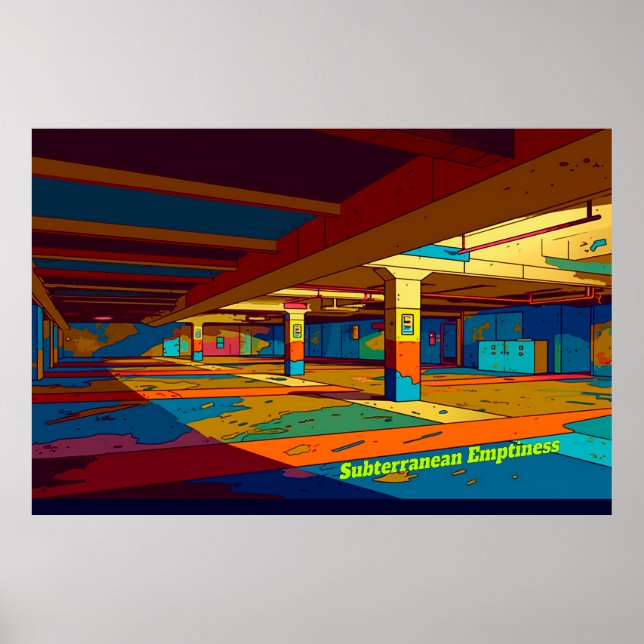 Póster Concepto de espacio limítrofe retro (Frente)