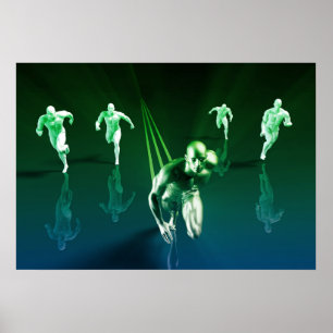 Póster Concepto de la tecnología del negocio en informe