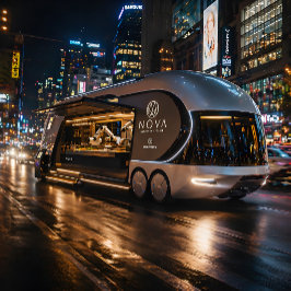 Póster Concepto de lujo de camión de comida futurista