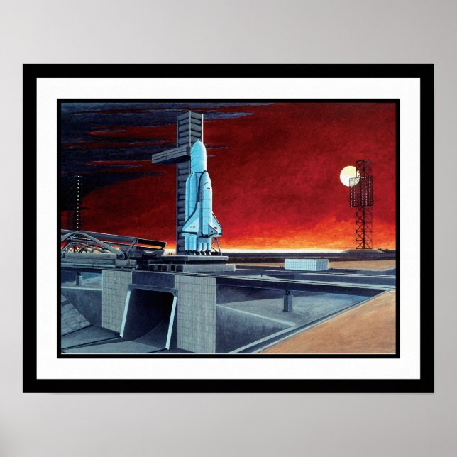 Póster Concepto de plataforma de lanzamiento de luna llen (Frente)
