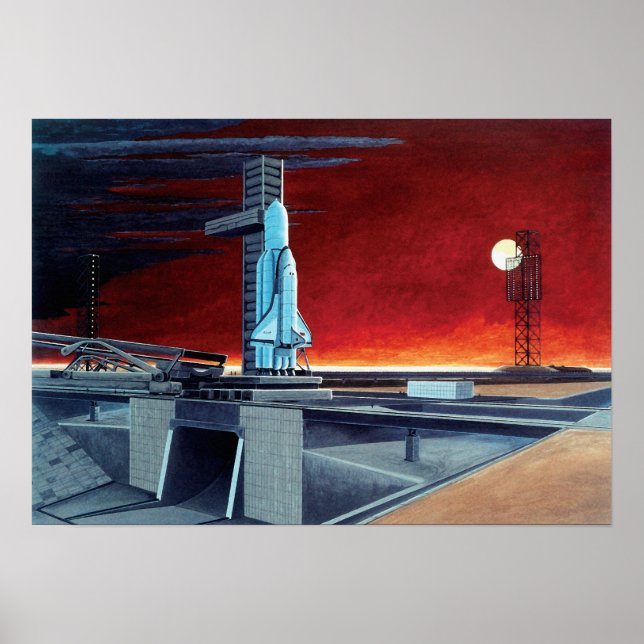 Póster Concepto de plataforma de lanzamiento de luna llen (Frente)