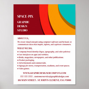 Póster Concepto moderno, publicidad del diseñador gráfico