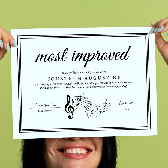 Póster Concert Band, Marching Band, Choir Certificate (Subido por el creador)