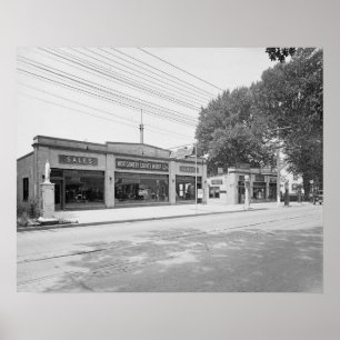 Póster Concesionario de automóviles, 1926. Foto antigua