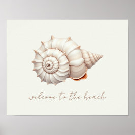 Póster Concha Costera Crema y Beige Personalizada
