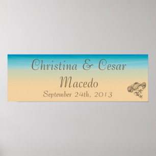 Póster Concha de mar personalizada de la costa de Ocean B