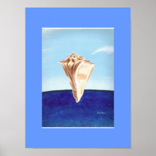 Póster Concha de mar y pintura del océano, carteles