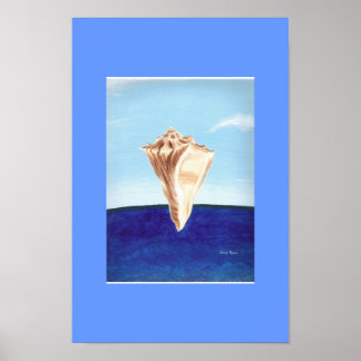 Póster Concha de mar y pintura del océano, carteles